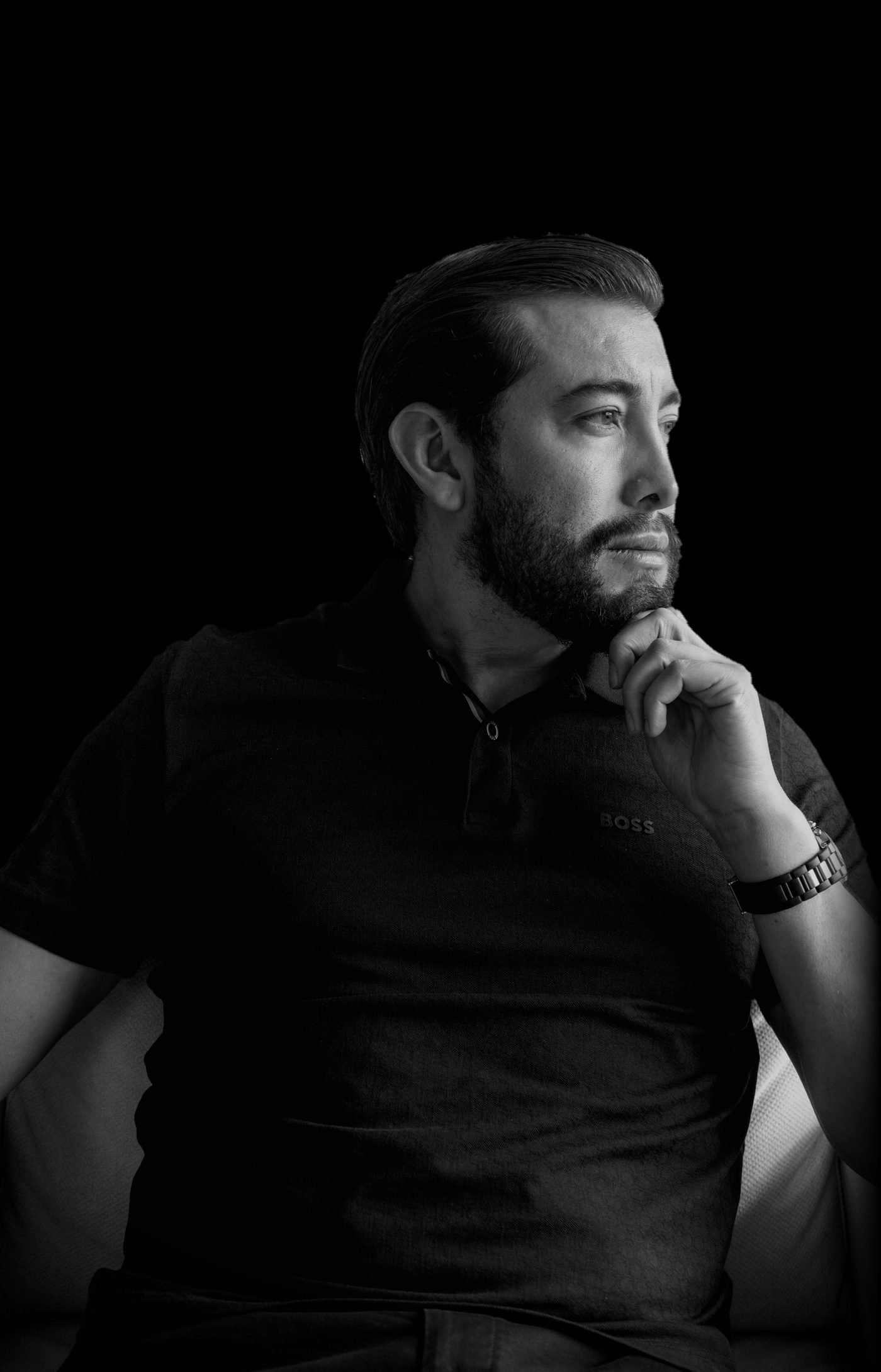 Retrato en blanco y negro de Camilo Suárez Venegas
